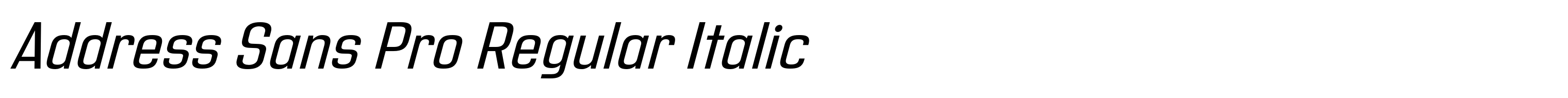 Address Sans Pro Regular Italic